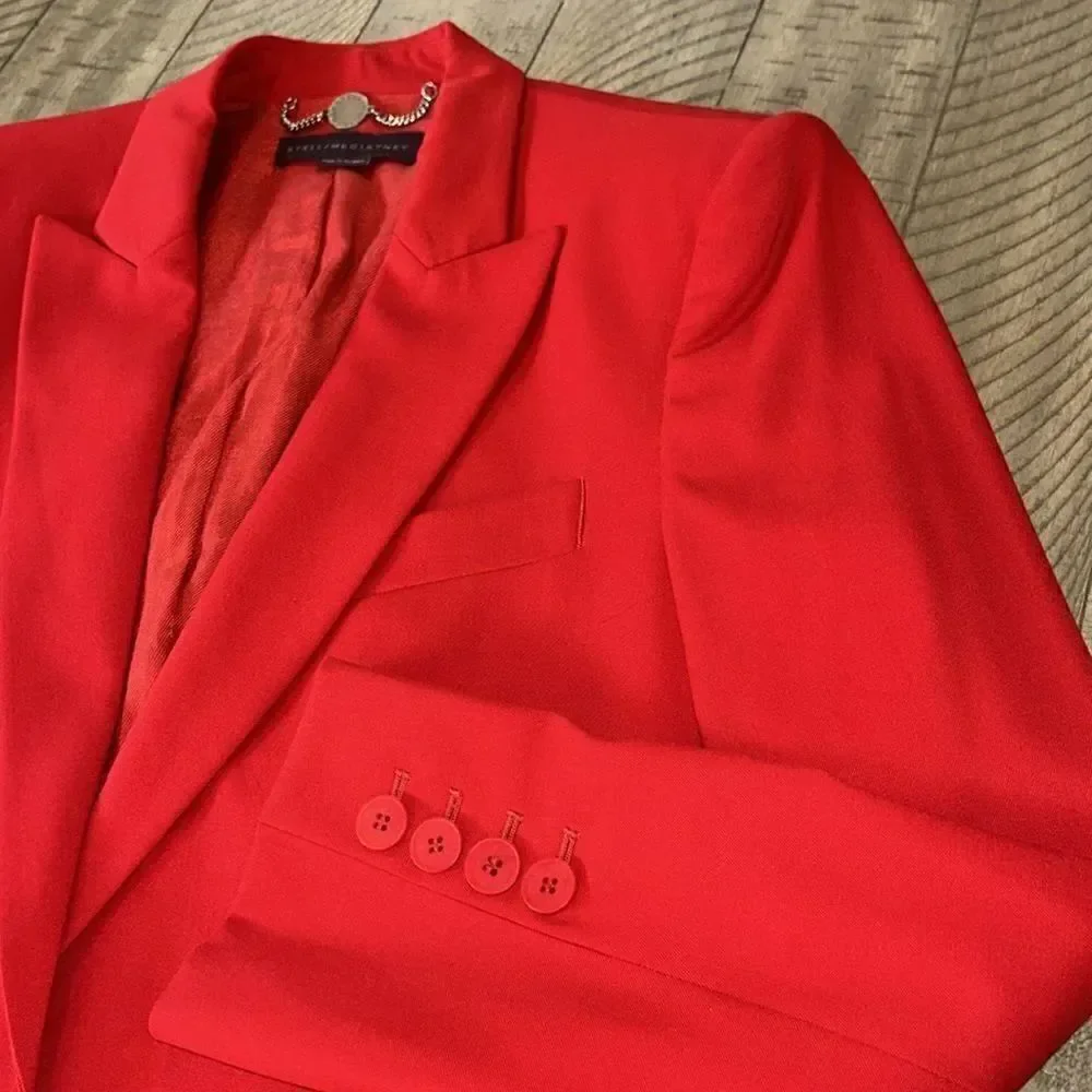 Ferrari 🏎️ Red Wool Blazer by Stella McCartney. Chic! 4 Convenient pockets!